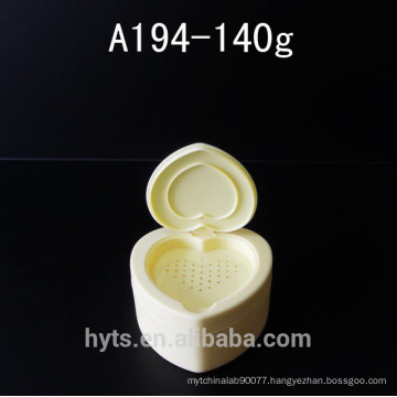 140g heart shape loose powder plastic cosmetic jar